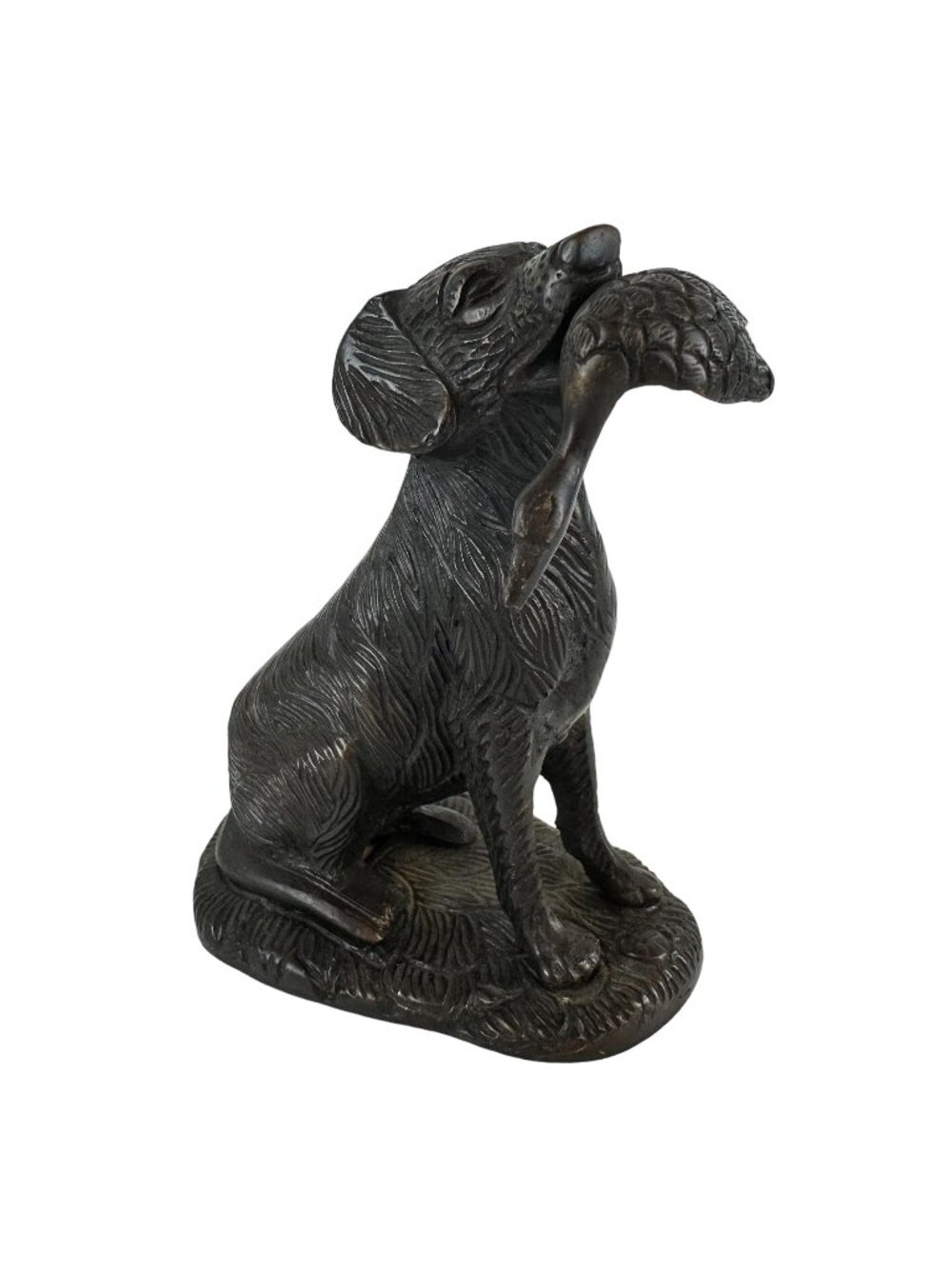 Bronze Bird Dog Hunting Retriever 5.5" Figurine